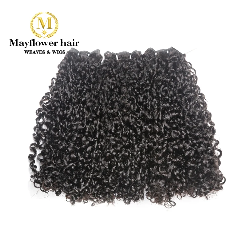 Mayflower Double drawn Remy Hair products Funmi hair Tiny curl 1/2/3 /4 bundles from 10-20  Pixel curl Natural black can be dye