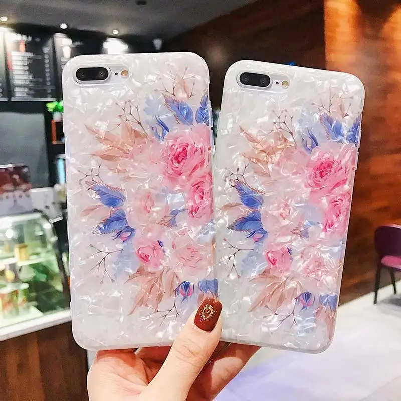 Силиконовый чехол Boucho для телефона iPhone Xs Max XR чехлы с розами X 8 7 6 6S Plus 8Plus 7plus мягкий