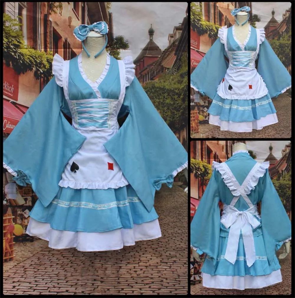 Новое японское аниме кимоно Furisode модное синее платье для костюмированной