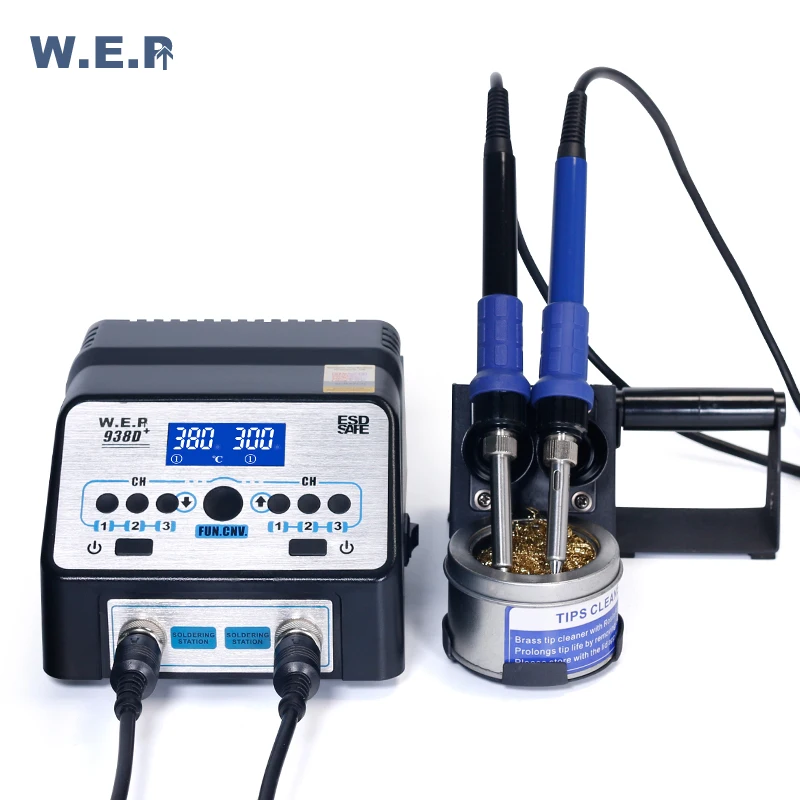 WEP 938D+ Upgrate версия SMD Soldeing станция с двойным Soldeing железом