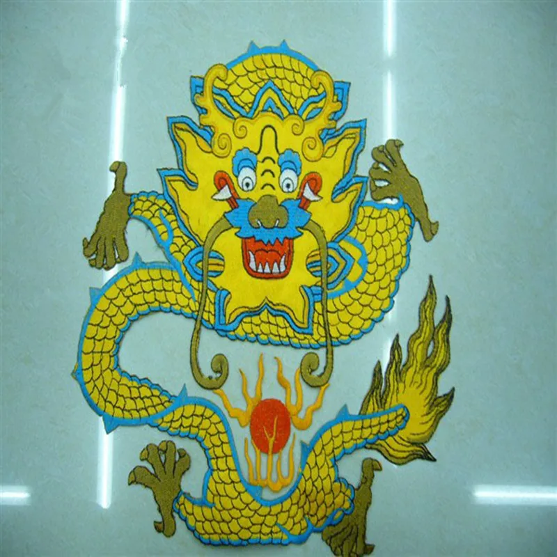 Большой дракон животных вышитые патчи железные на шитье для одежды аппликация