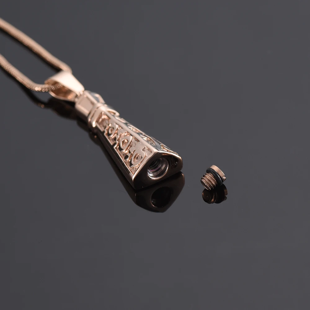 

IJD9940 Memorial Tower Pendant Stainless Steel Urn Necklace Keepsake Cremation for Pet/ Human Ashes Jewelry