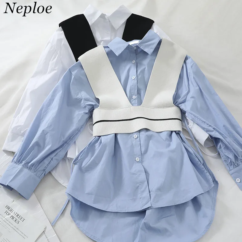 Neploe/Модный комплект из двух предметов однотонная блузка с рюшами и завязками +