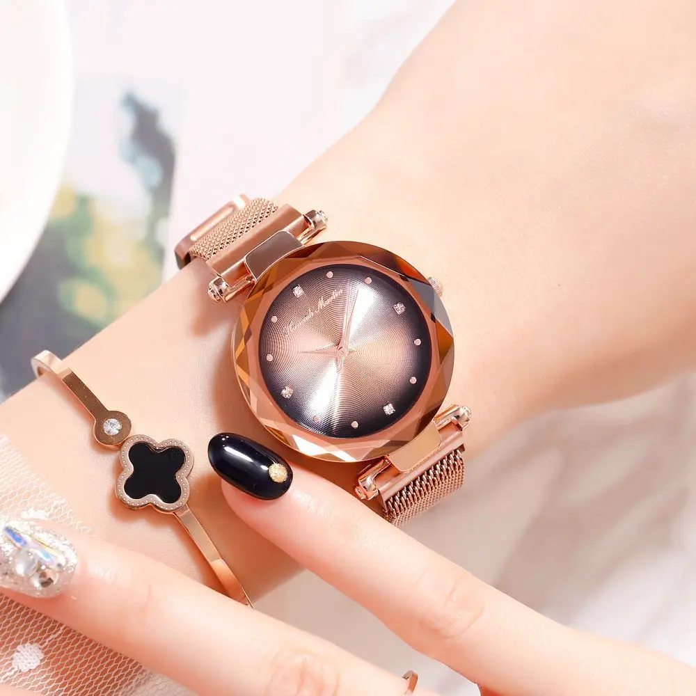 Reloj mujer 2018 Роскошные Кварцевые женские топ брендовые модные часы магнитные Милан