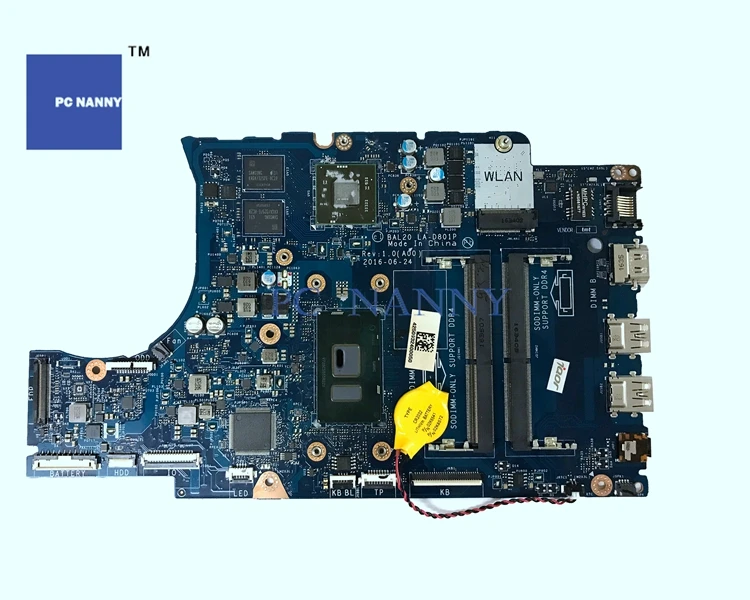 Материнская плата PCNANNY 2PVGT 02PVGT BAL20 LA D801P для Dell Inspiron 15 5567 i5 7200U DDR4 SDRAM материнская
