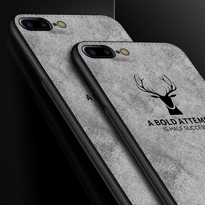 3D Deer Pattern Fabric Cloth Phone Cases for iPhone 7 6 8 6s Plus 11 Pro X XR XS Max TPU Bumper ShockProof Cover |