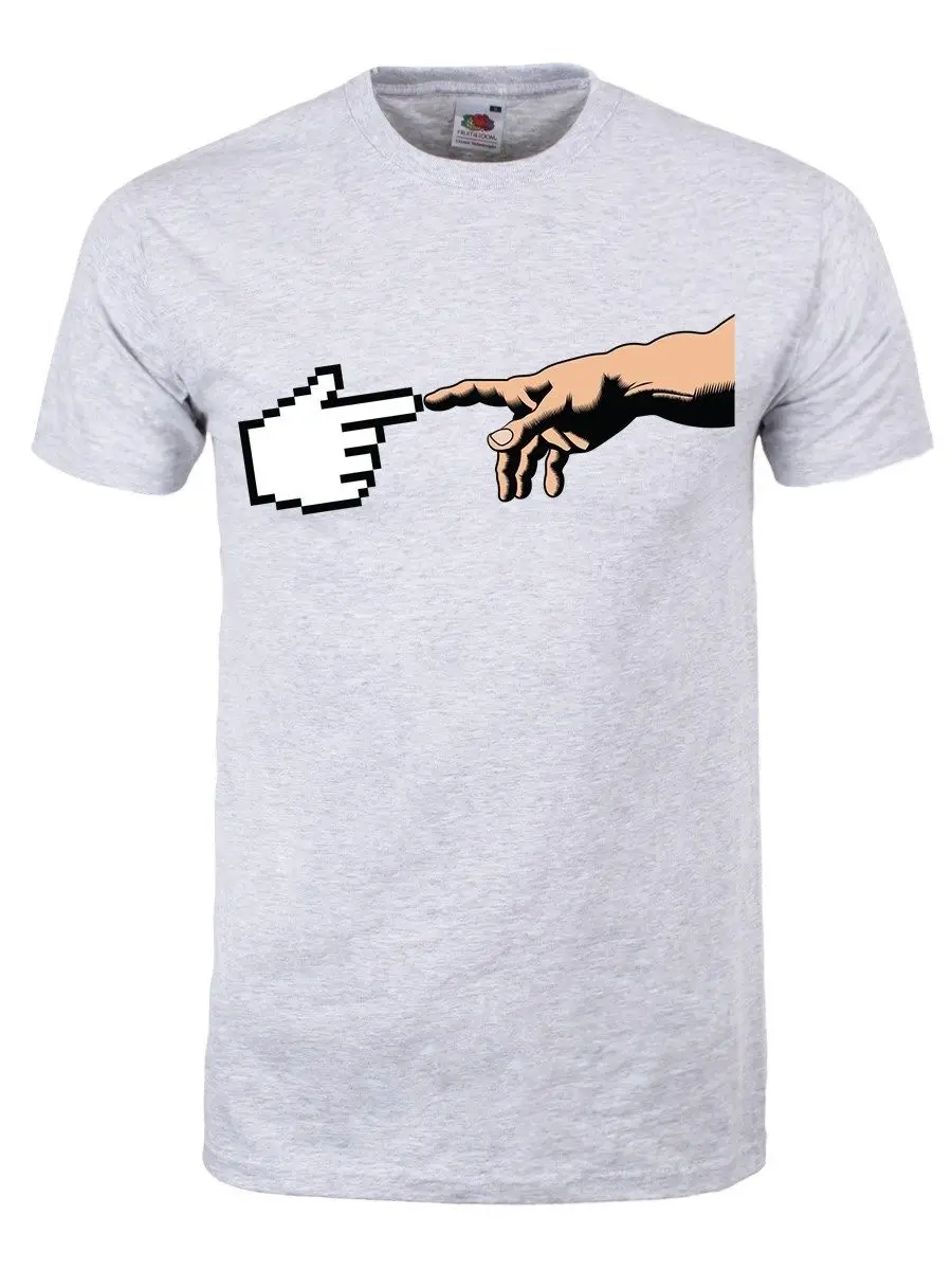 

The Pixel Creation Men's Grey T-Shirt Novelty Cool Tops Men Short Sleeve T shirt Funny Tee Shirt Hipster Summer