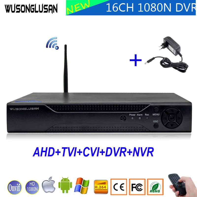 1080N 16 канальный 16CH 5 в 1 Wifi Гибридный коаксиальный XMeye DVR Onvif P2P Wifi 1080P NVR CVI TVi AHD IP CCTV домашняя камера наблюдения