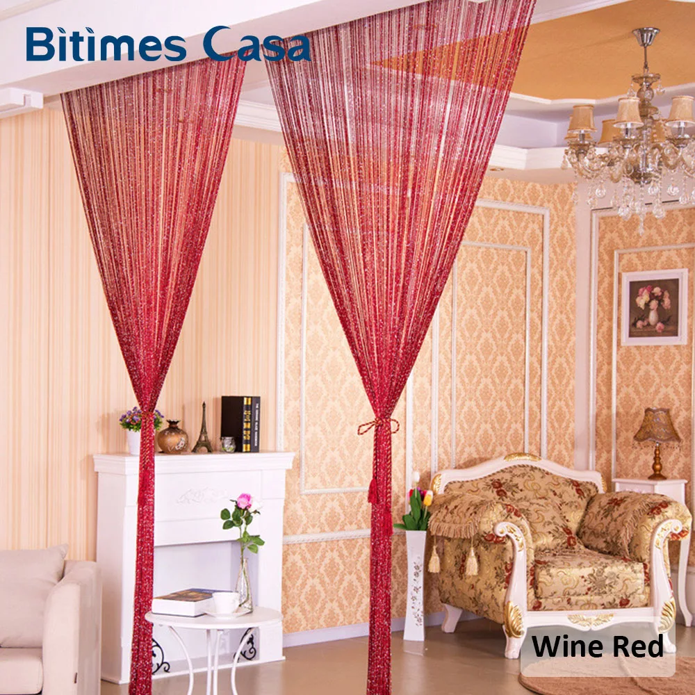 Модная Серебристая мишура занавеска с кисточками и блестящими блестками