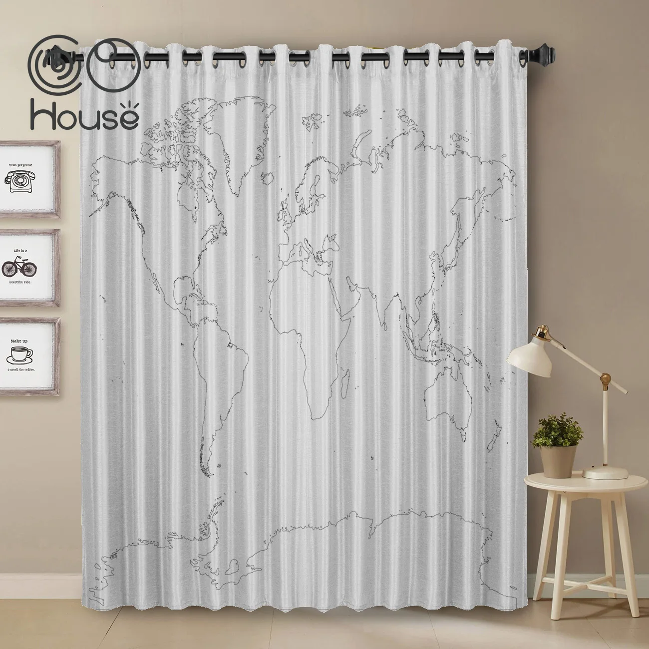 COCOHouse Антарктика Карта мира занавески для окон комнаты большие оконные темные