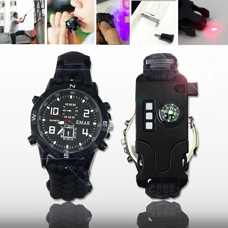 Часы для выживания водонепроницаемое экстренное снаряжение телефон браслет
