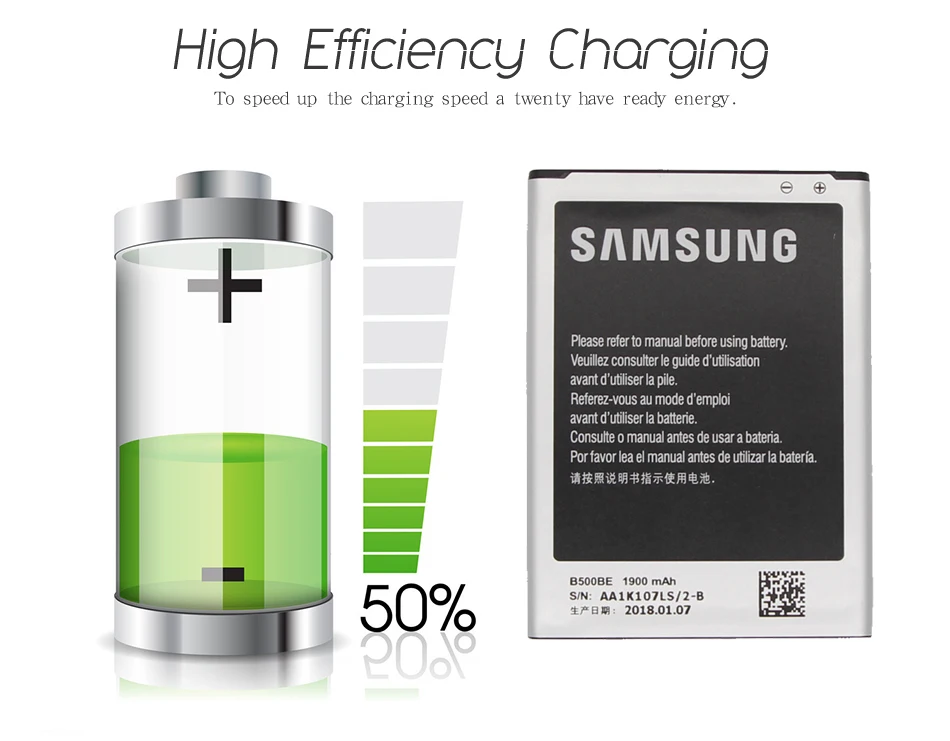 Оригинальная батарея samsung B500BE 1900 ма-ч для samsung S4 мини I9190 i9192 I9195 I9198 Замена батареи с NFC 4 контакта