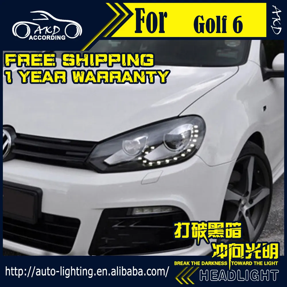AKD автомобильный Стайлинг Головной фонарь для Golf 6 фары 2010-2012 Golf 6 R20 светодиодный фонарь DRL D2H Hid сигнал поворота биксеноновый луч