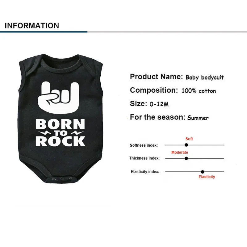 Боди для малышей «Born to Rock», хлопковая крутая одежда для малышей, подарок для малышей, альтернатива для малышей, рок-звезда, 0-12 месяцев