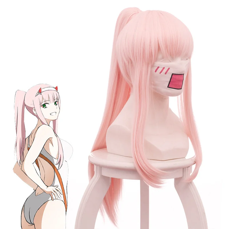 DARLING в FRANXX Длинные одного хвощ розовые волосы Косплэй парик для девочек взрослых