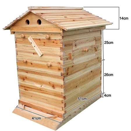 Self-flowing bee box Инструмент для пчеловодства деревянный улей пчелиный улей мед поток улей с 7 шт. поток кадров мед экстрактор аксессуары для украшения дома - Цвет: Self-flowing bee box