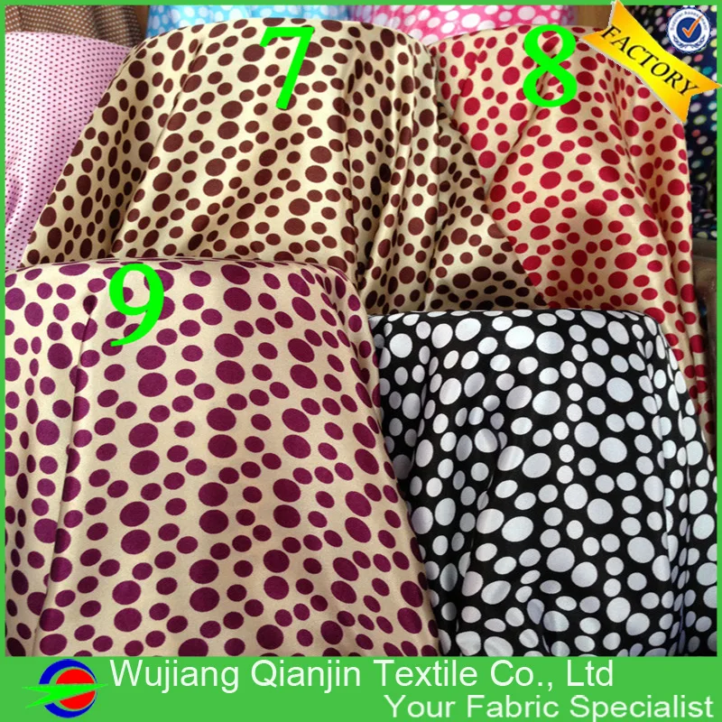 Дешевая цена 100% полиэстер красно белая ткань в горошек для летнего платья|polka dot