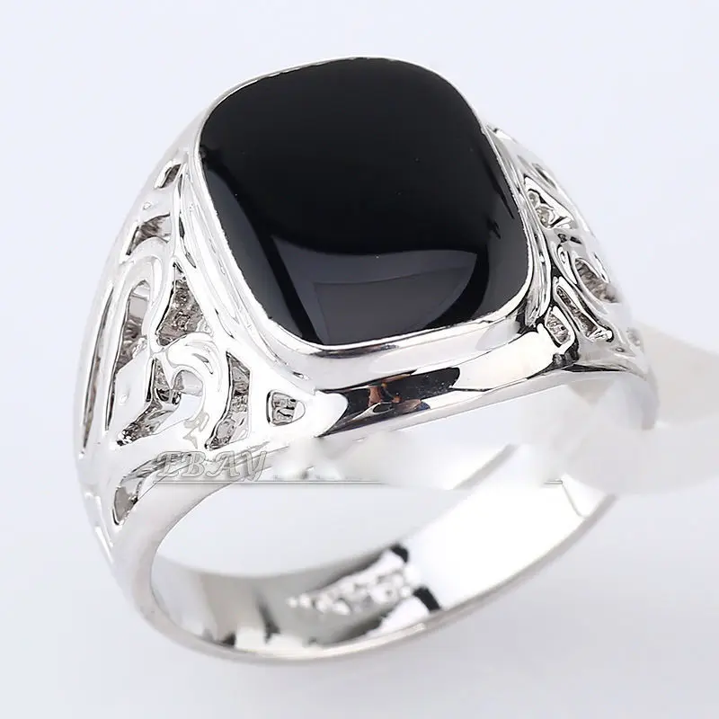 Доставка&gt Модные резные имитация Оникс Черная глазурь кольцо 18KGP rtfcun | Украшения