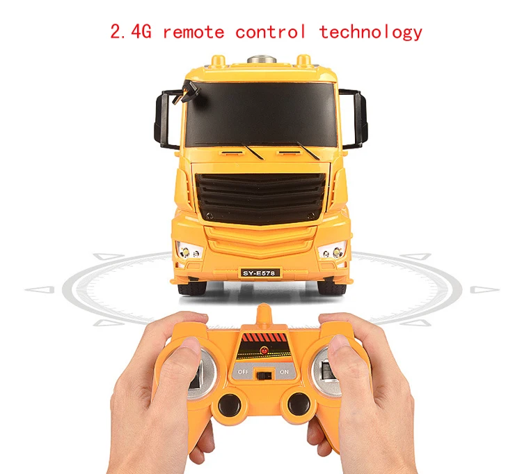 2,4G RC автомобили самосвал игрушки для детей мальчиков рождественские день рождения подарки желтый цвет RC инженерный грузовик модель Мальчиков пляжные игрушки