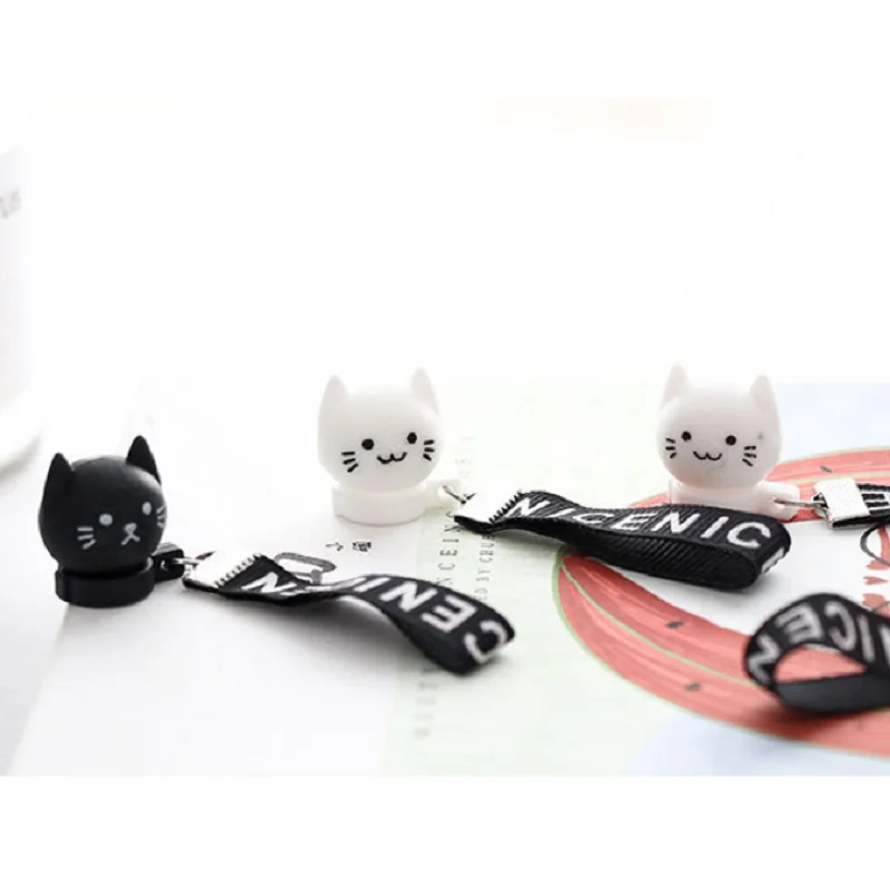 Гелевая ручка с рисунком черного кота Kawaii, ручки для письма для девочек, креативные офисные канцелярские принадлежности, школьные принадлежности