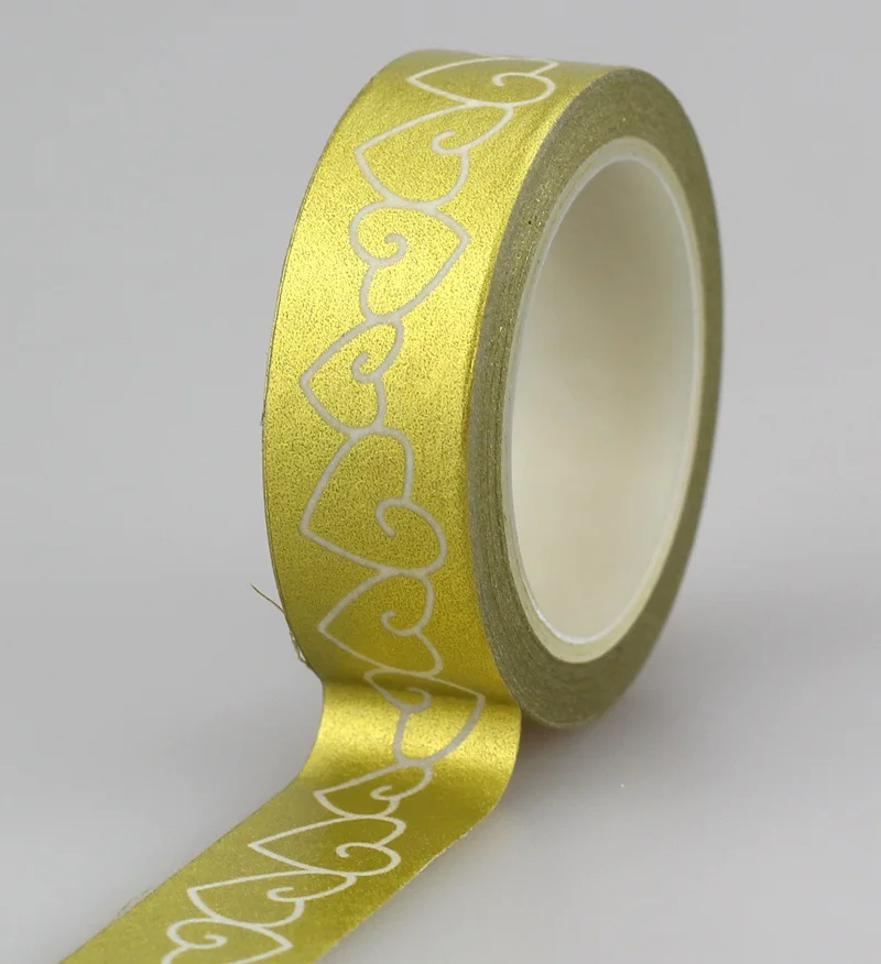 1X10 м золотой серебряный Фольга Набор декоративного скотча Васи Скрапбукинг милый Kawaii декоративный клей японская клейкая лента для упаковки подарков - Цвет: 18