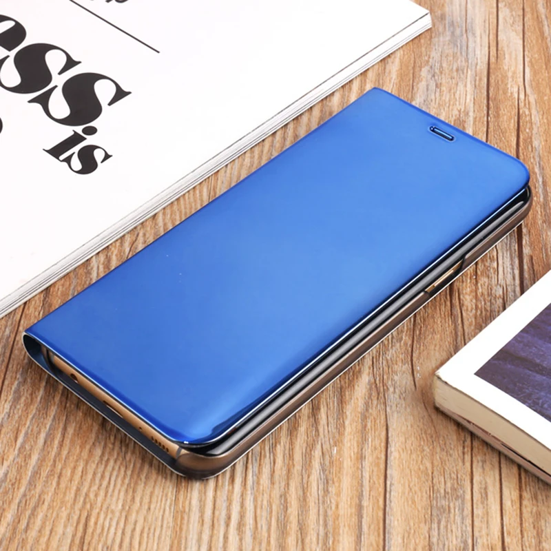 Флип-чехол с зеркалом для samsung Galaxy S8 S9 S10 плюс S10E Note 8, 9, 10, A5 A7 J3 J5 J7 Pro A6 A8 J4 J6 J8 пленка для экрана с четким изображением