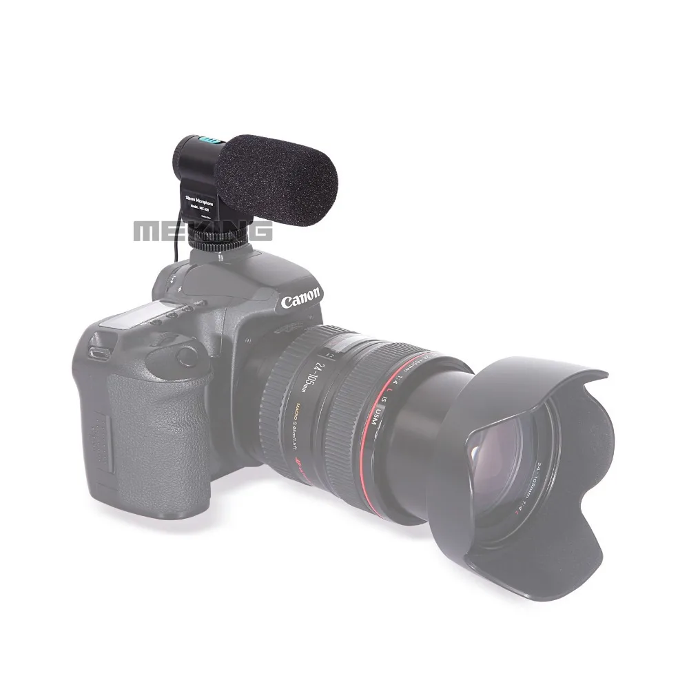 MIC-109 проводной стерео микрофон для DSLR Vedio Camera с горячим башмаком ветровой экран