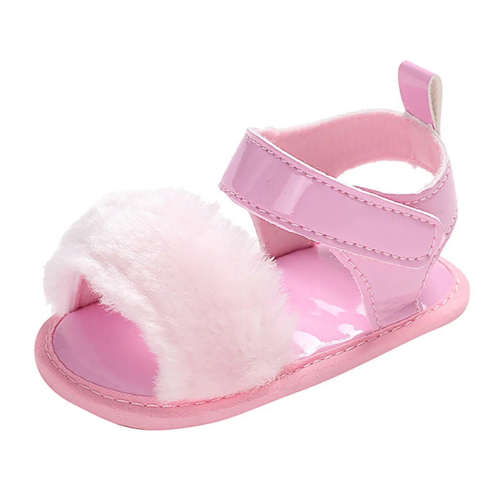 Детская обувь с искусственным мехом на мягкой подошве для маленьких девочек