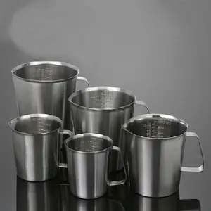 Лабораторный стакан из нержавеющей стали, мерный стакан с внутренней шкалой для жидкости, 1 шт., 500 мл, 700 мл, 1000 мл, 1500 мл