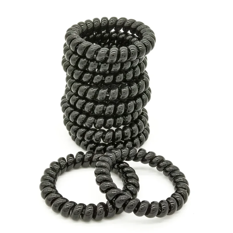 Оптовая продажа 5 шт. черный телефонный шнур ремешок для телефона резиновые