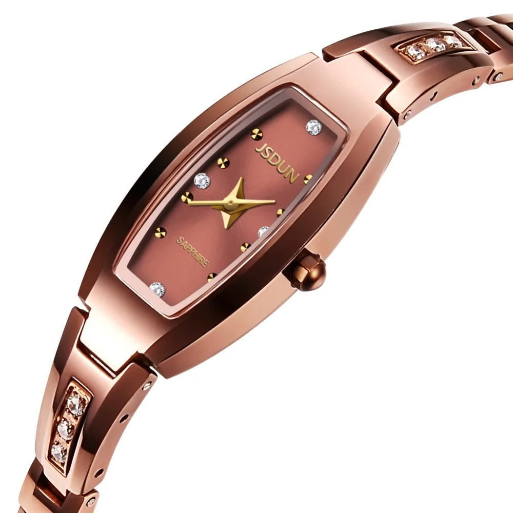 

Luxury JSDUN Rose Gold Female Watch UltraThin Diamond Tungsten Steel Quartz Waterproof Ladies Watches Relogio Feminino 2018 NEW