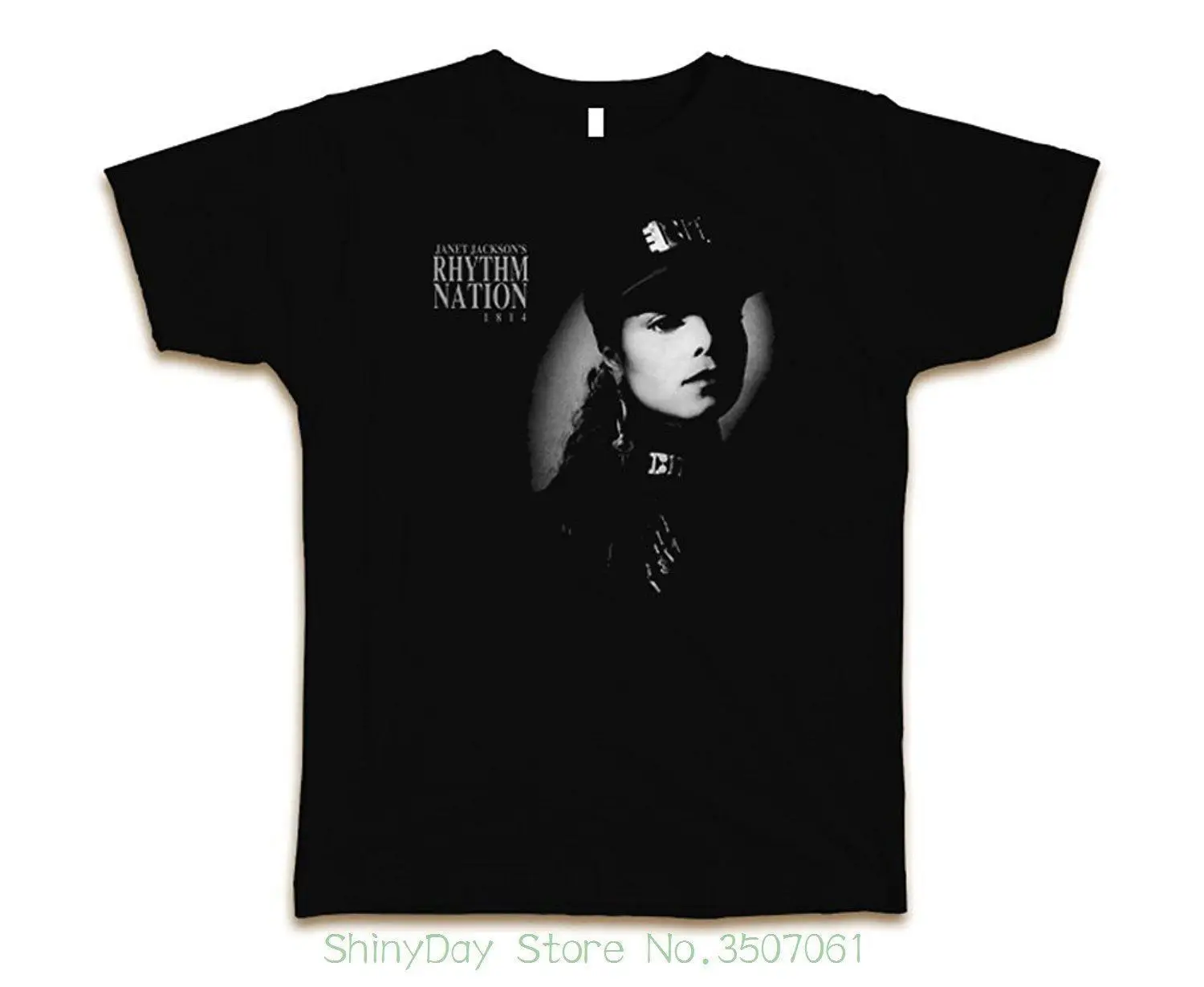 Мужская футболка с короткими рукавами и круглым вырезом Janet Jackson Rhythm Nation | одежда