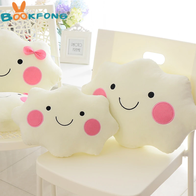 BOOKFONG 35 см Kawaii мягкий смайлик лук Облако Подушка хлопок Мягкая Подушка плюшевая игрушка