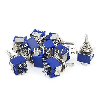 

10pcs On/On SPDT 6 Terminals Mini Latching Button Switch AC 125V/6A
