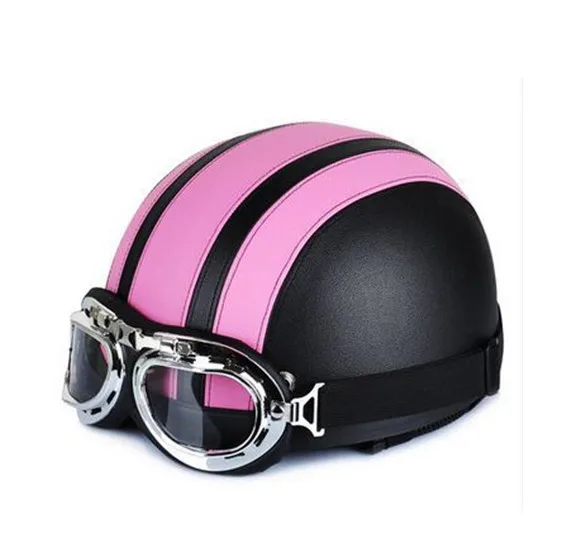 black pink WEST BIKING велосипедный шлем с открытым полулицом с очками из искусственной кожи 56-60 см дорожный велосипедный шлем с козырьком Casco Ciclismo велосипедный шлем - Цвет: black pink