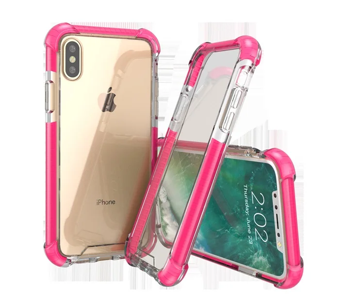 Clear pink Tech21ing PMMA противоударный для четырех углов модные чехлы для мобильных телефонов чехлы для iPhone 6 6s 7 8 Plus X XR XS MAX - Цвет: Clear pink