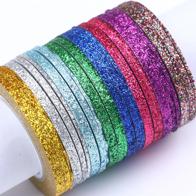 3 шт. матовая лента для наращивания ногтей блестящая серебристая цветная 1 мм 2