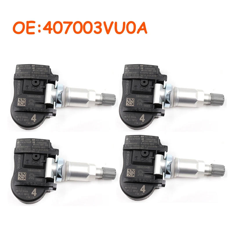 4 шт. 407003VU0A 40700-3VU0A для Nissan NOTE QASHQAI TIIDA хэтчбек X-T Renault ESPACE V KOLEOS TPMS датчик давления в шинах