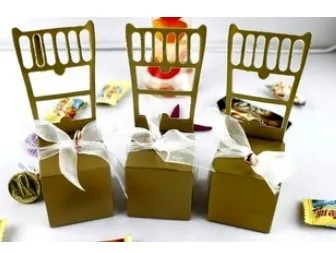 Полые золотого цвета и Серебряное кресло Подарочная коробка конфет свадебные