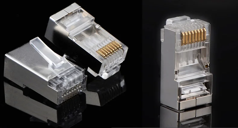 Лидер продаж 10 шт./лот металлическая экранированная CAT5E RJ45 8P8C сетевая модульная