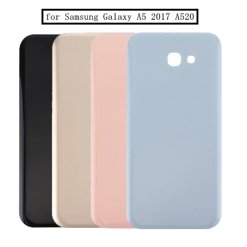 

Стеклянная задняя крышка батарейного отсека для Samsung Galaxy A5 2017 A520, запасные части для ремонта, задняя крышка и клейкая наклейка