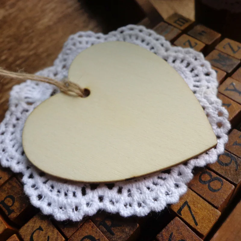25 шт. пустая деревянная Визитница в форме сердца Подарочная бирка сделай сам