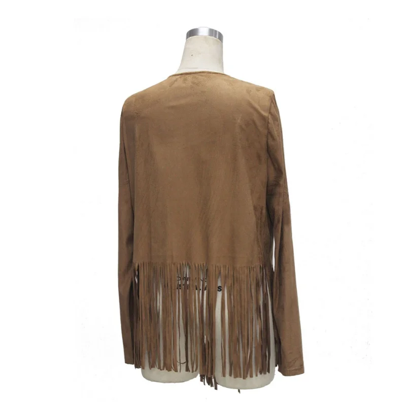 Женский кардиган с длинным рукавом Повседневный свитер бахромой верхняя одежда