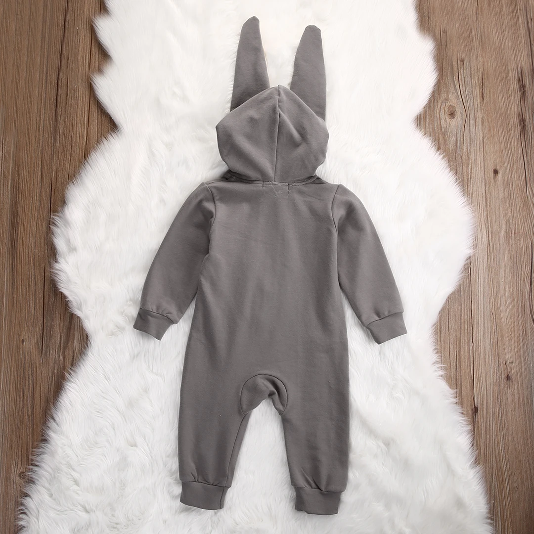 

Newborn Infant Baby Girl Boy 3D Ear Solid One Piece Zipper Romper Jumpsuit Outfits Costume Set 0-3 T