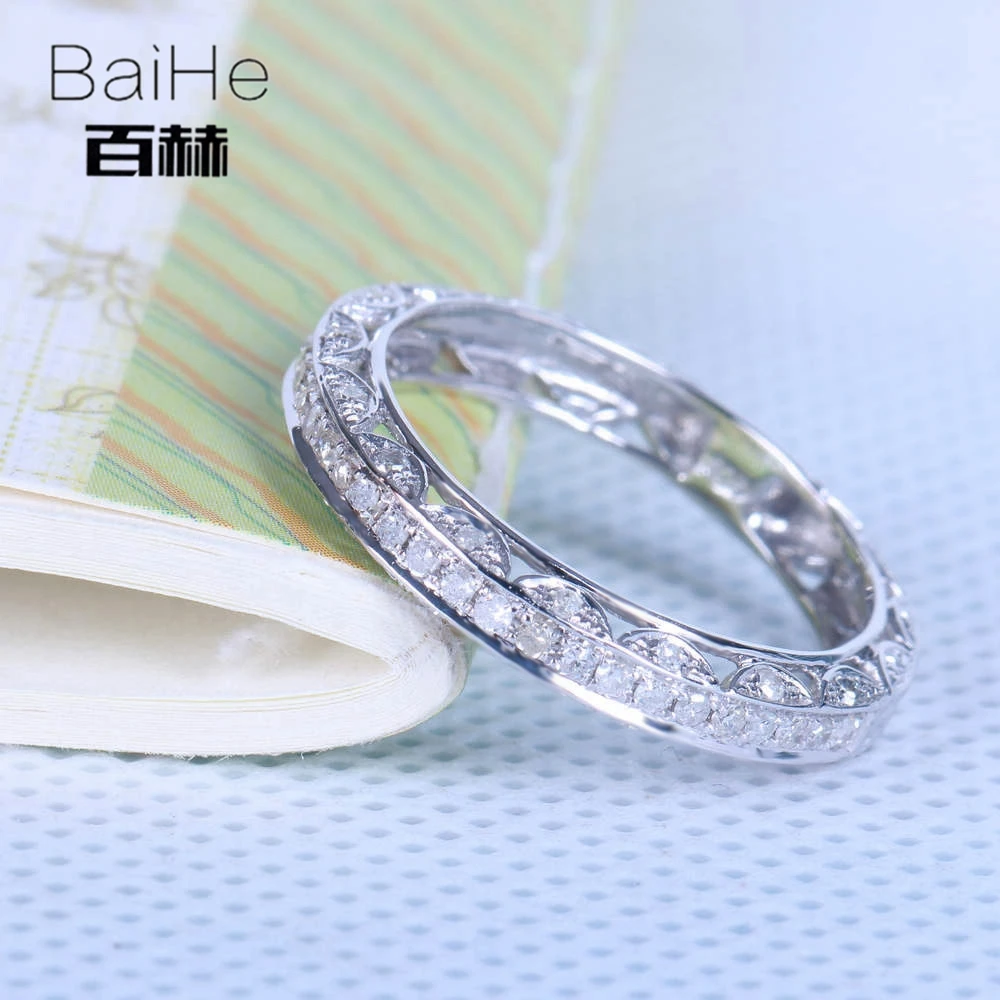 Женское кольцо с натуральными бриллиантами BAIHE белое золото 10 к 0.3ct SI/H ювелирное