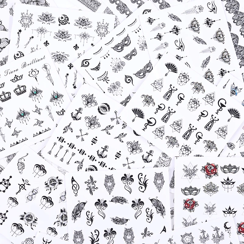 1 лист кружева цветок вода наклейка Дизайн ногтей Наклейка Красота водяной знак