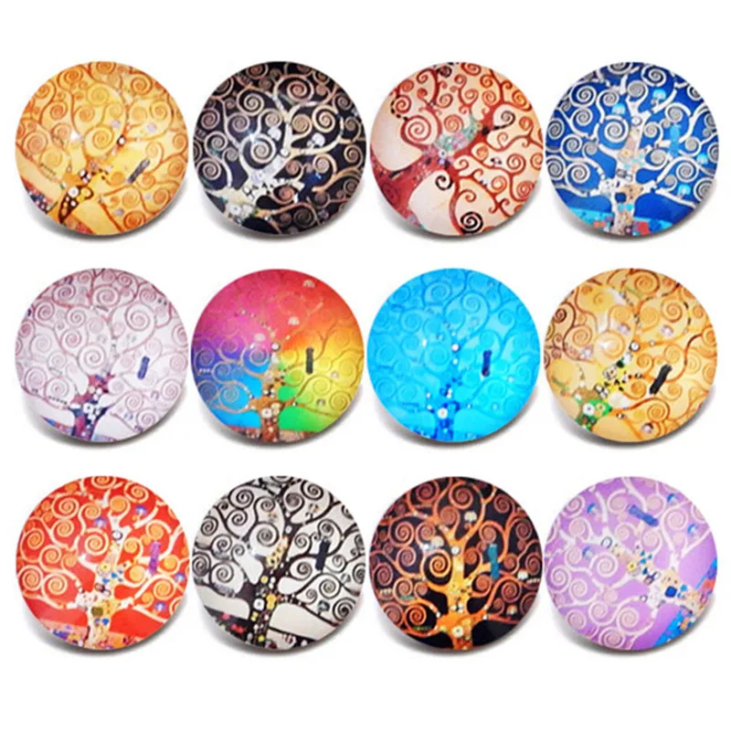 10 шт./лот новые стеклянные кнопки застежки для ювелирных изделий Древо жизни