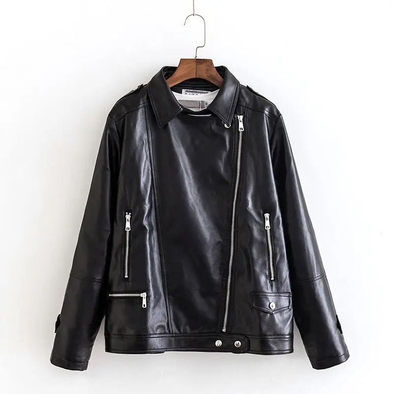 B2 Осень Зима Повседневная Женская куртка из искусственной кожи 5XL плюс Размер