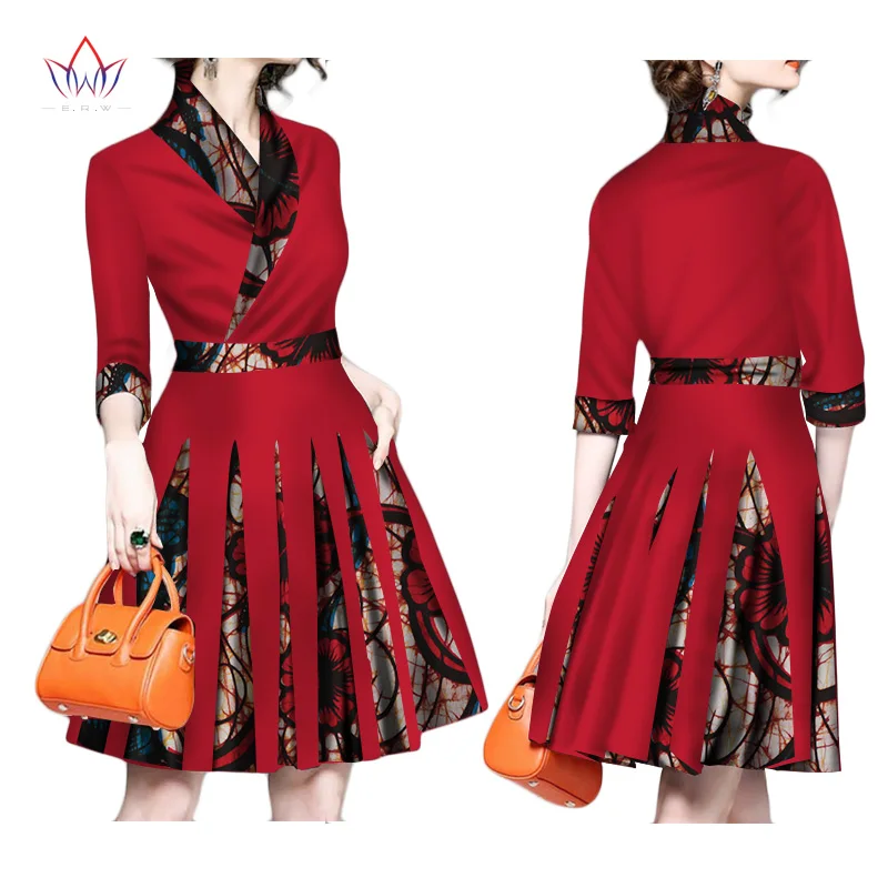 2019 новые осенние африканские платья для женщин Базен с длинными рукавами