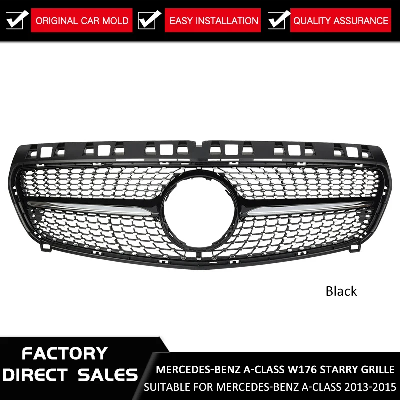 Алмазная передняя решетка подходит для Mercedes Benz A-CLASS W176 a180 200 a250 260 A45 2013-15 авто